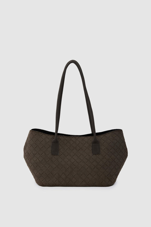 Aldebaran Suede Tote Bag in brown – women's suede tote bag by Nouva