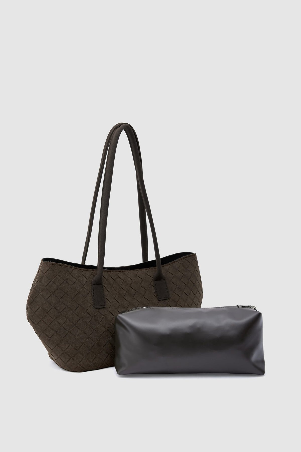 Aldebaran Suede Tote Bag in brown, view 2 – Nouva