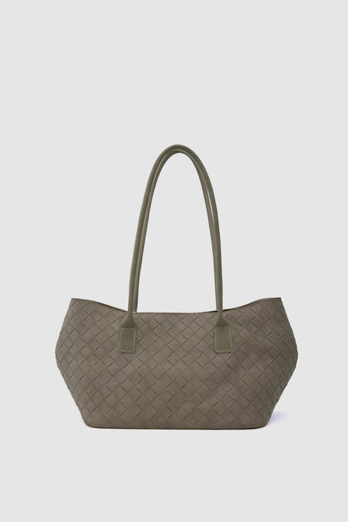 Aldebaran Suede Tote Bag in taupe – women's suede tote bag by Nouva