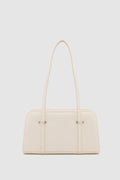 Badr Metal-Detail Baguette Bag in cream, women's mini shoulder bag