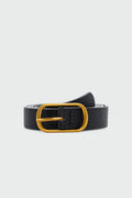 Charme Rectangle Buckle Belt in black – women's belt by Nouva