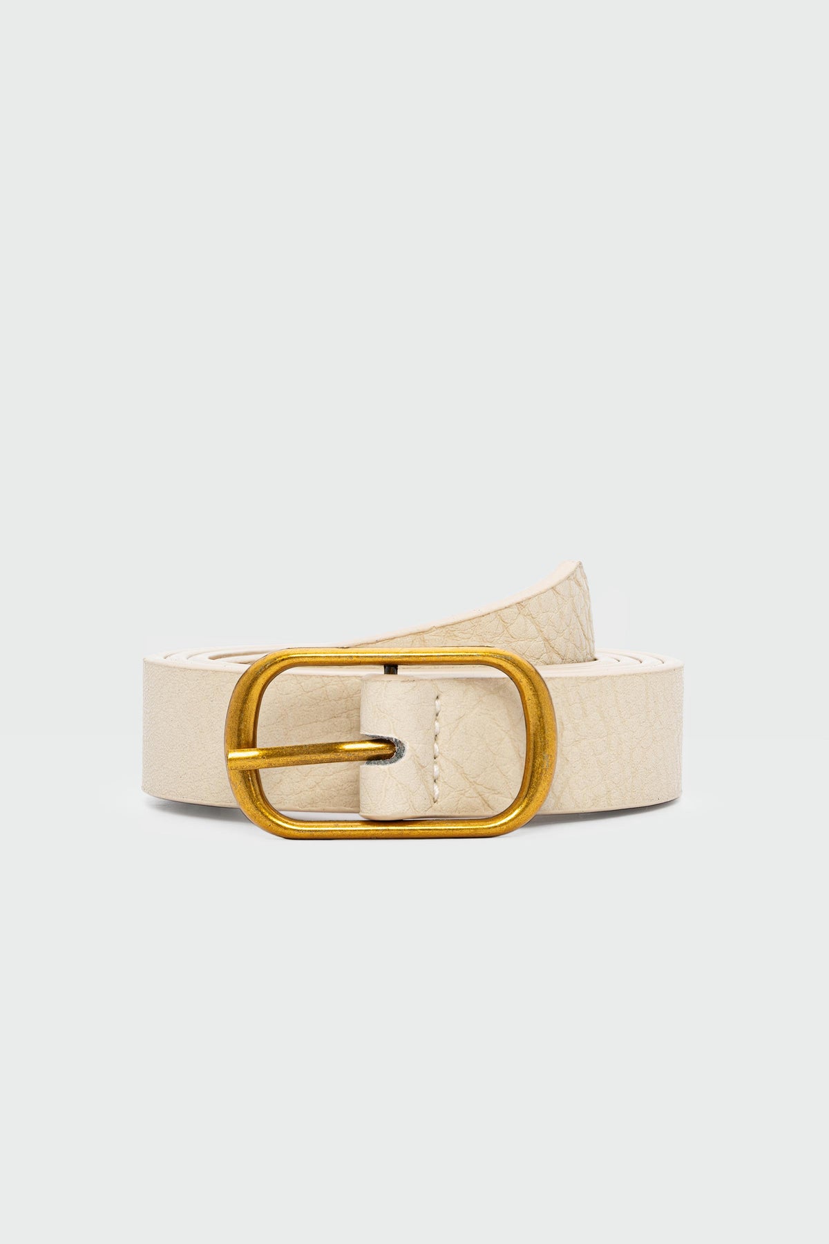 Charme Rectangle Buckle Belt in cream – women's belt by Nouva