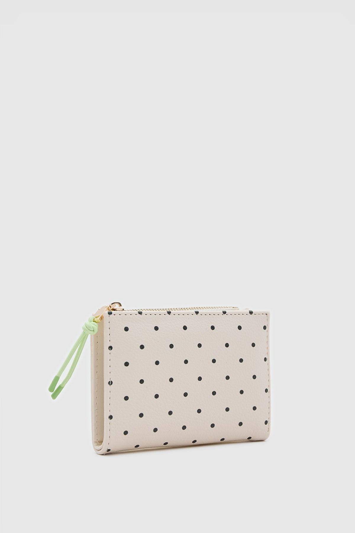Coquette Polka Dot Wallet in beige, view 2 – Nouva