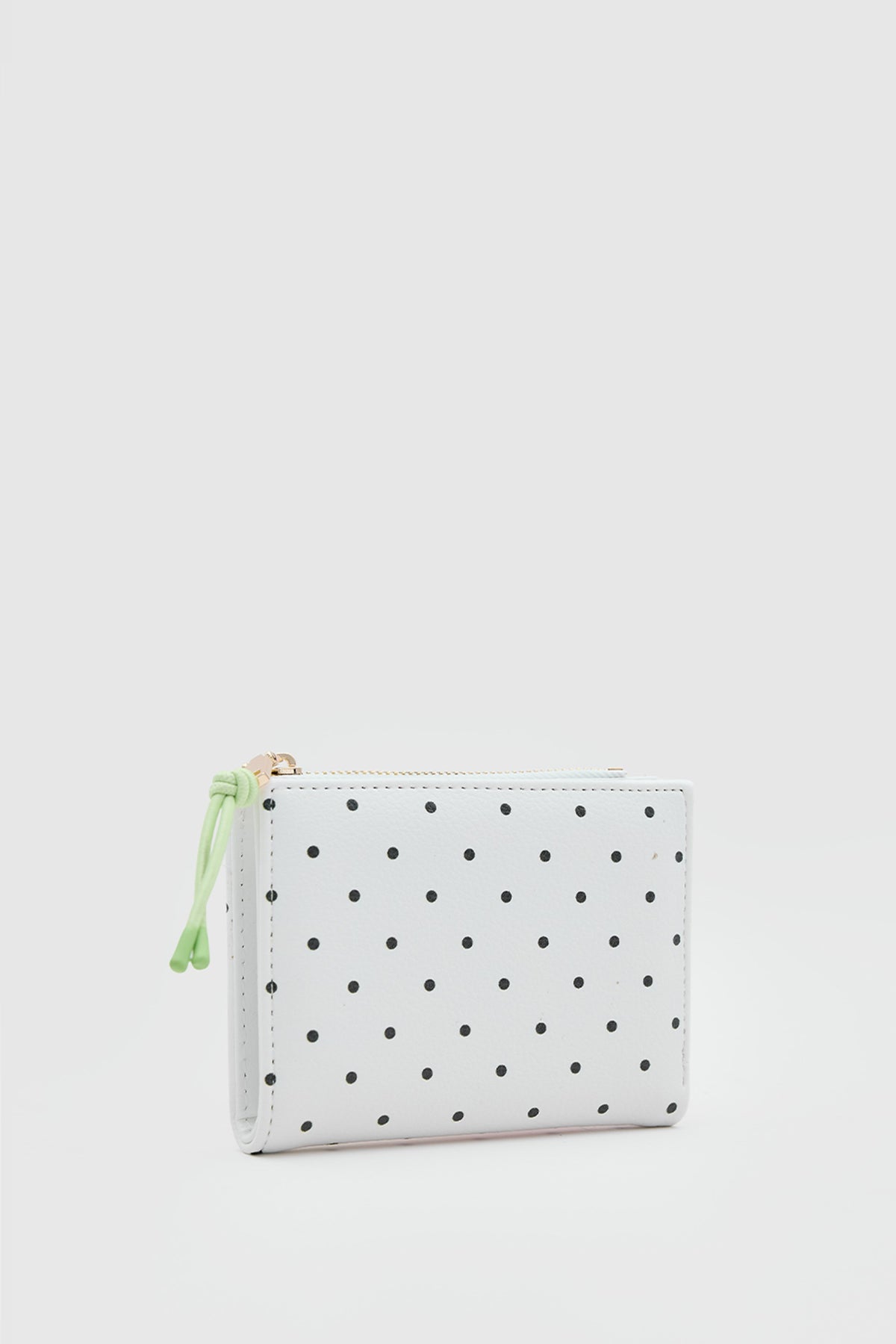 Coquette Polka Dot Wallet in white, view 2 – Nouva