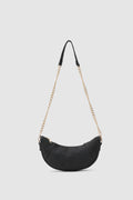 Hilal Chain Half-Moon Crossbody Bag in black – women's crossbody bag by Nouva
