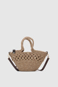 Kawkab Mini Straw Crossbody Bag in taupe – women's straw crossbody bag by Nouva