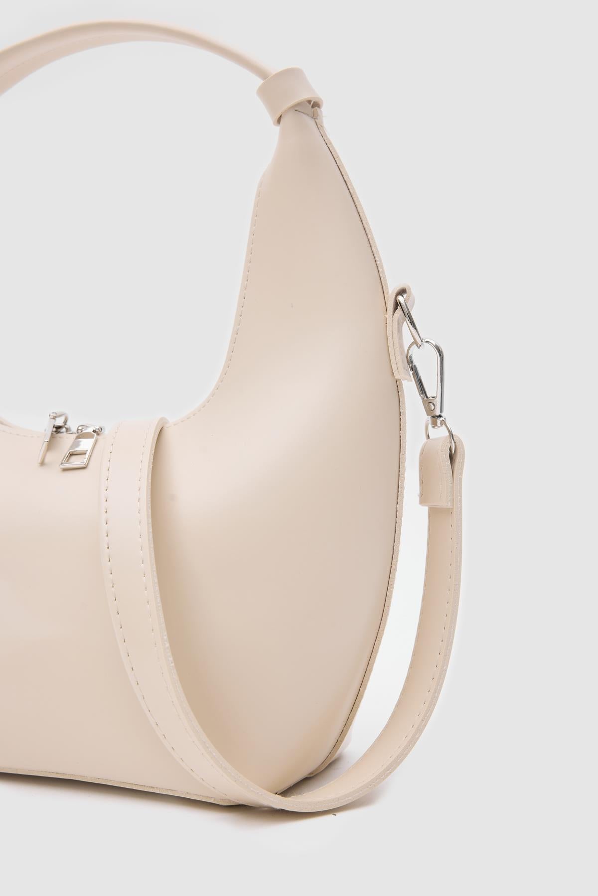 Mizar Crossbody Bucket Bag in cream, view 3 – Nouva