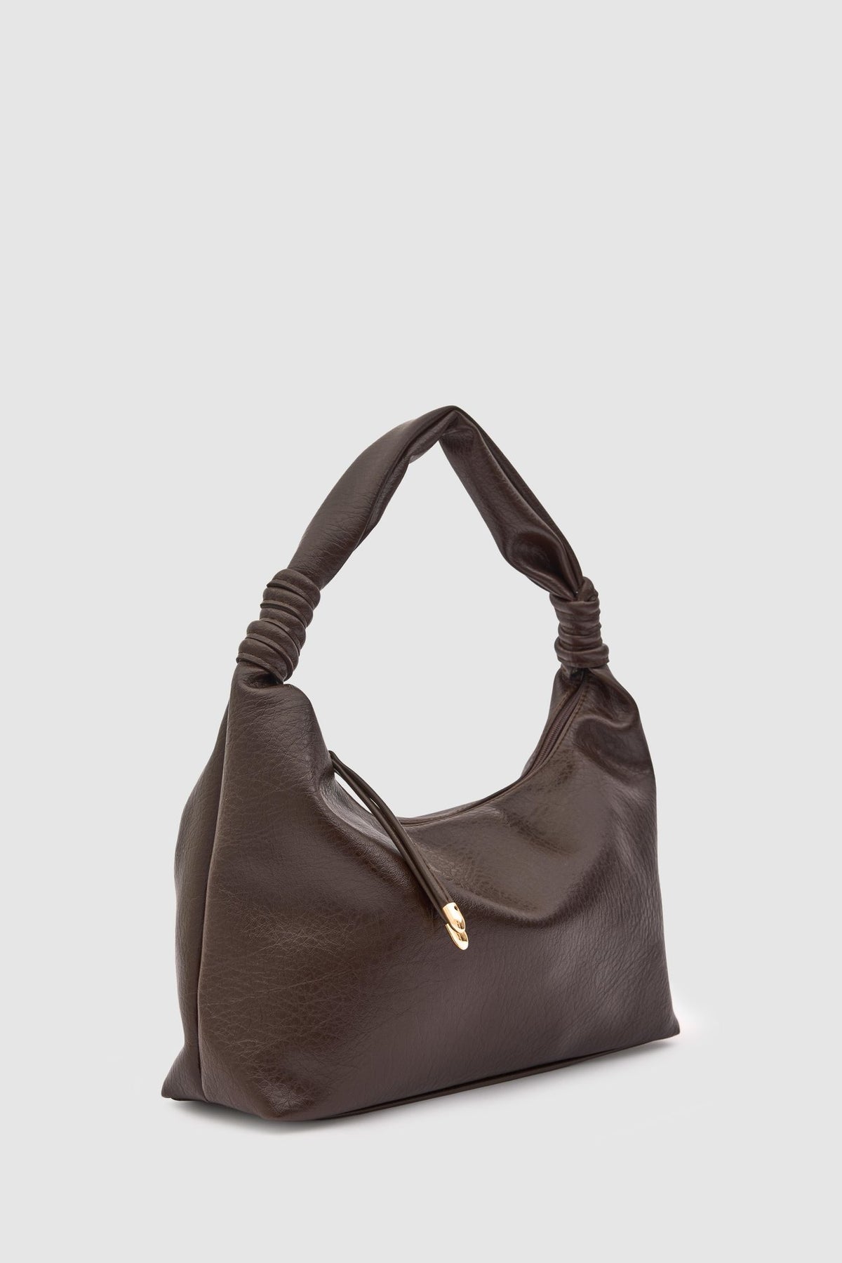 Munira Oval Shoulder Bag in espresso, view 2 – Nouva