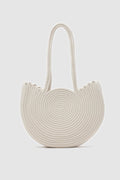 Najma Straw Shoulder Bag in cream – women's straw shoulder bag by Nouva