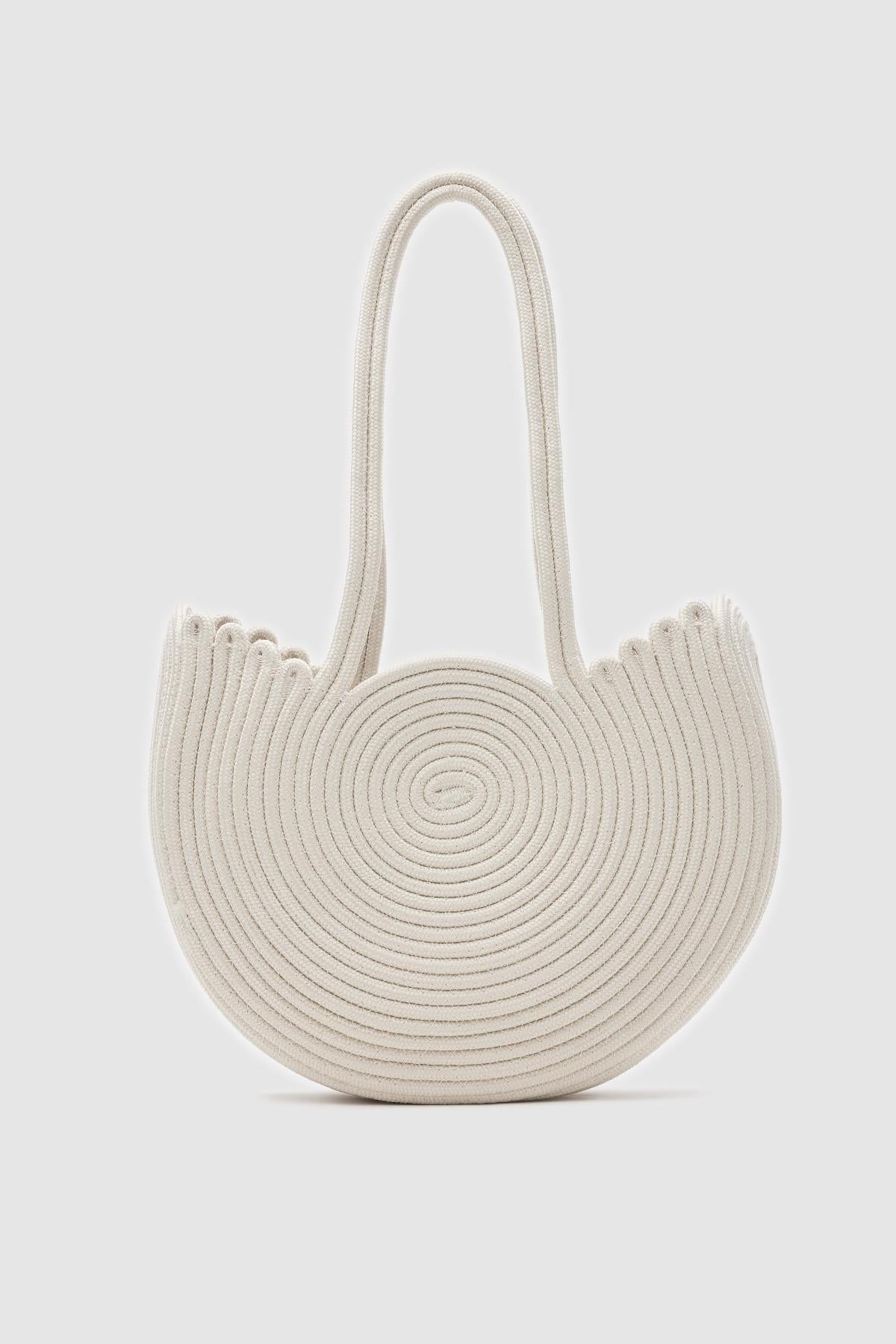 Najma Straw Shoulder Bag in cream – women's straw shoulder bag by Nouva