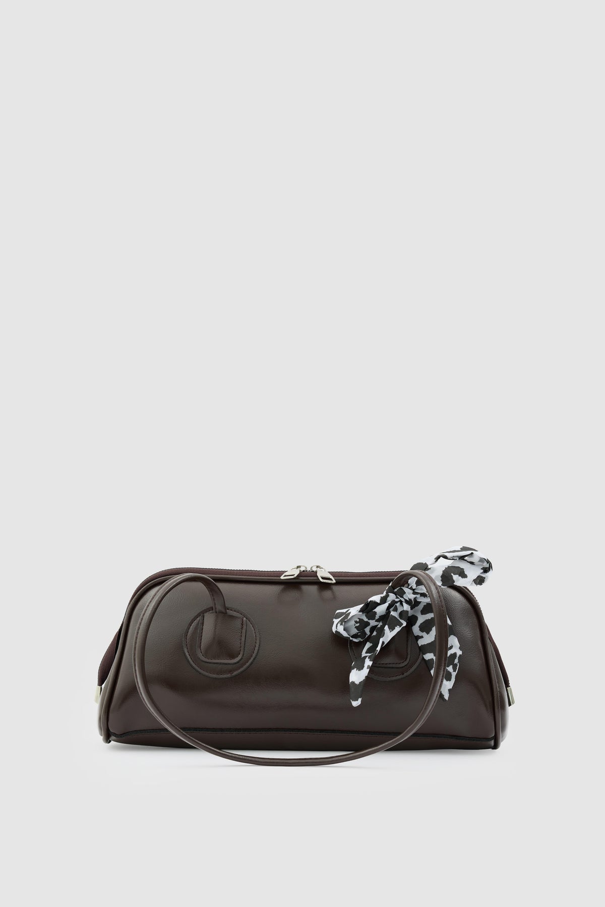 Nayzak Scarf-Detail Baguette Bag in espresso, view 4 – Nouva