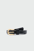 Parure Oval-Buckle Slim Belt in black – women's belt by Nouva
