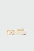Parure Oval-Buckle Slim Belt in cream – women's belt by Nouva