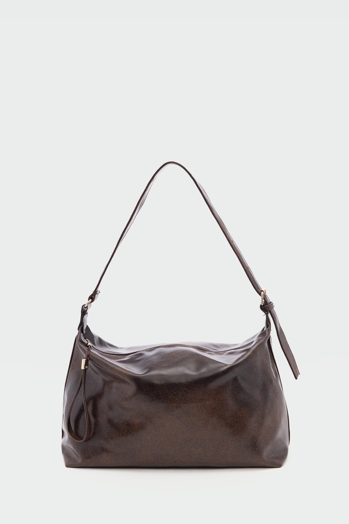 Qamar Slouchy Shoulder Bag in brown – women's shoulder bag by Nouva