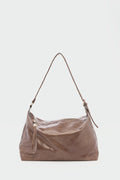 Qamar Slouchy Shoulder Bag in taupe – women's shoulder bag by Nouva