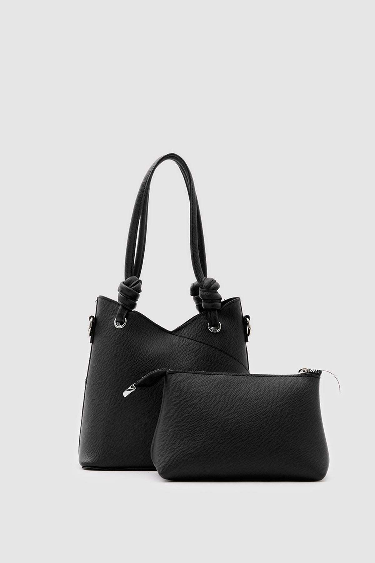 Rigel Asymmetric Shoulder Bag in black, view 3 – Nouva