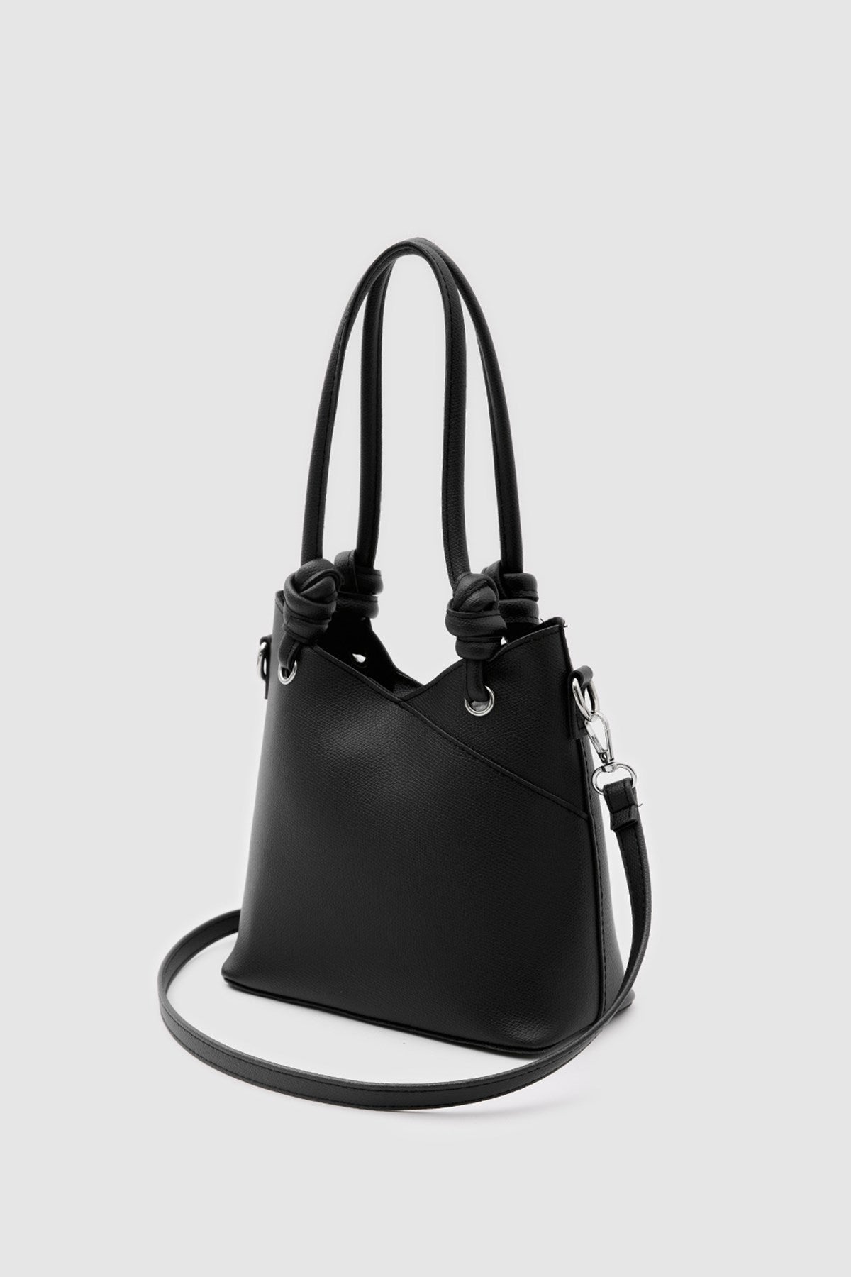 Rigel Asymmetric Shoulder Bag in black, view 5 – Nouva
