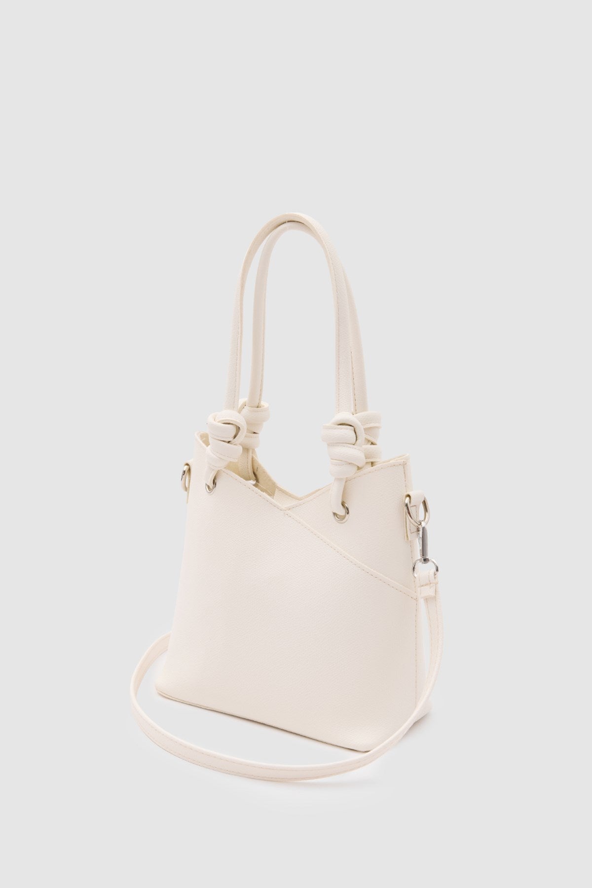 Rigel Asymmetric Shoulder Bag in cream, view 5 – Nouva