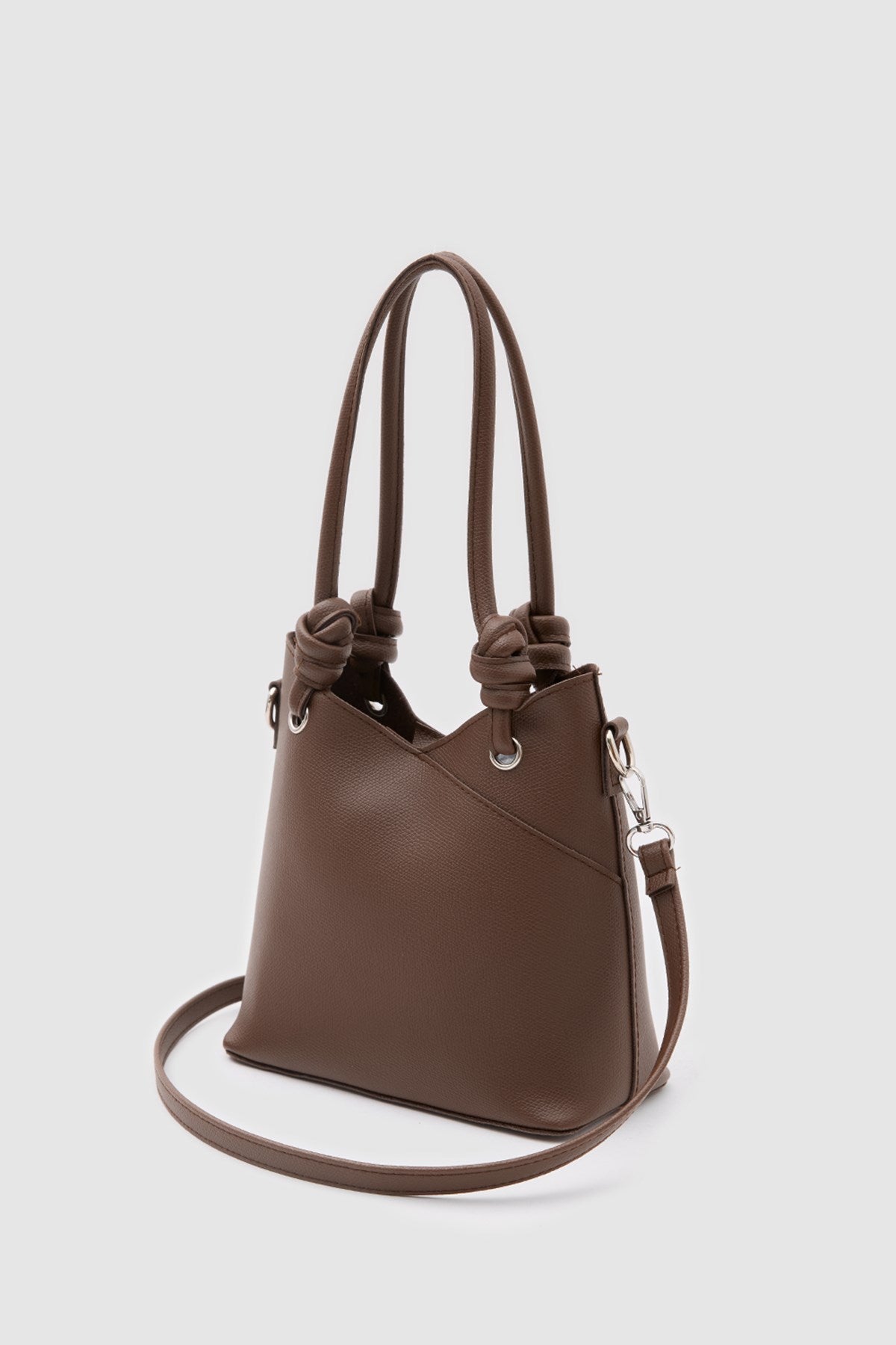 Rigel Asymmetric Shoulder Bag in dark brown, view 5 – Nouva