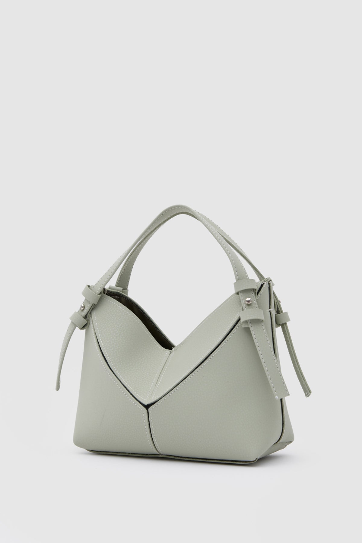 Simak Asymmetric Charm Crossbody Bag in mint, view 2 – Nouva