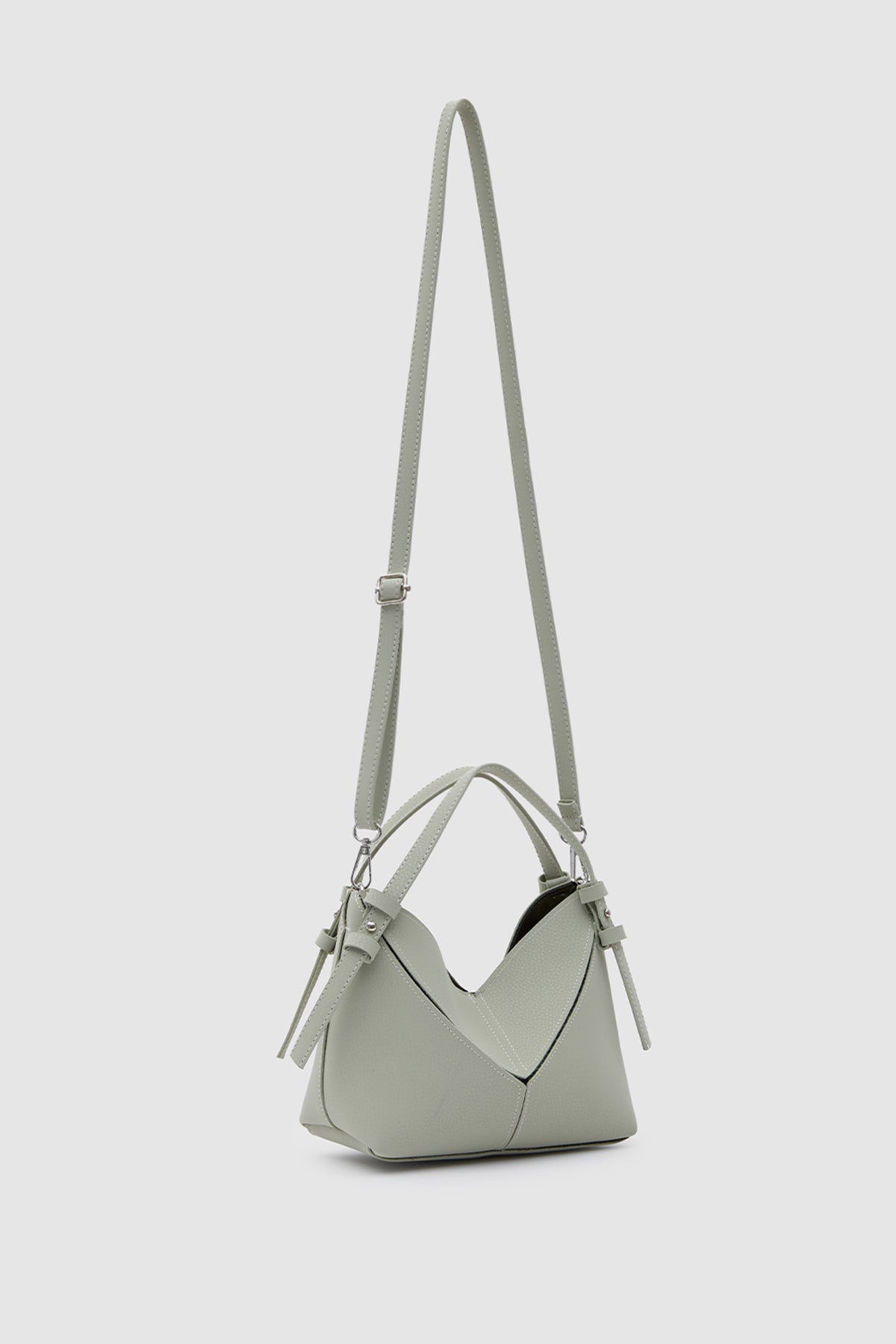 Simak Asymmetric Charm Crossbody Bag in mint, view 3 – Nouva