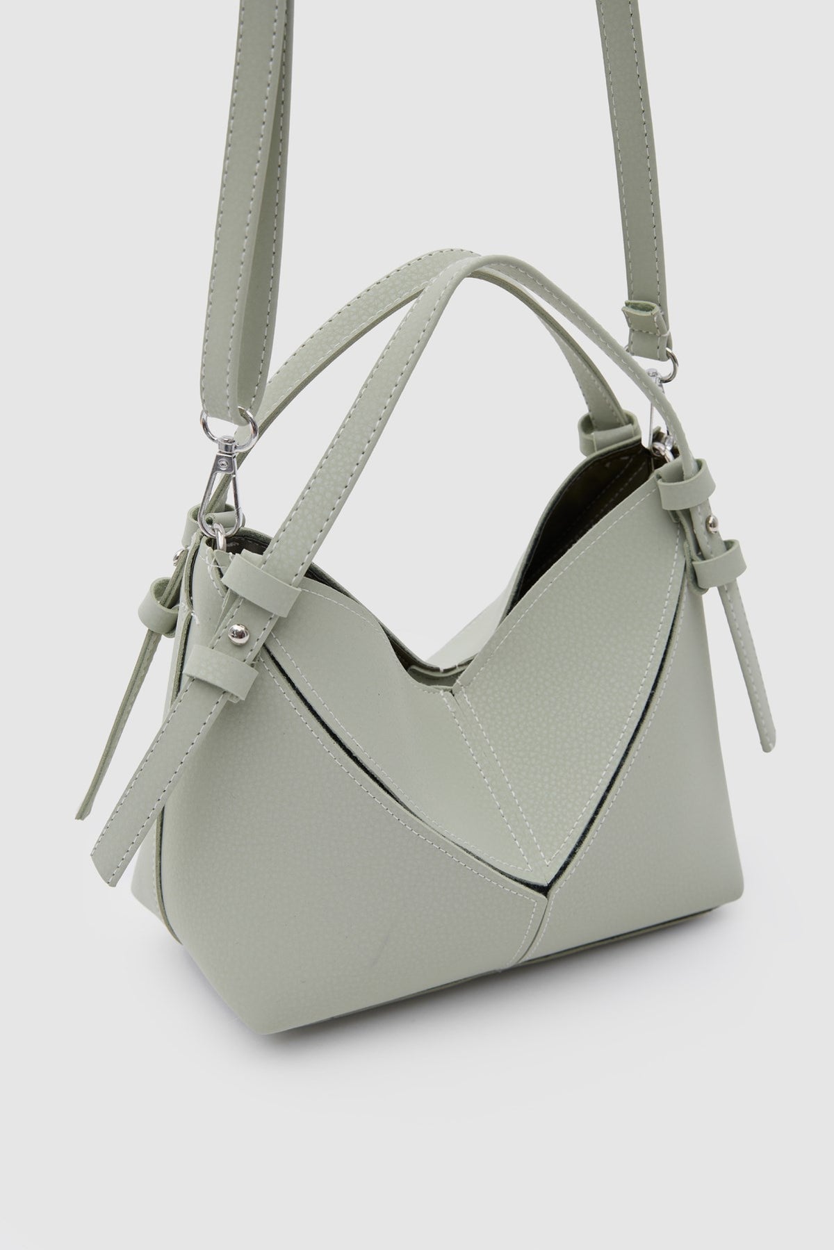 Simak Asymmetric Charm Crossbody Bag in mint, view 4 – Nouva