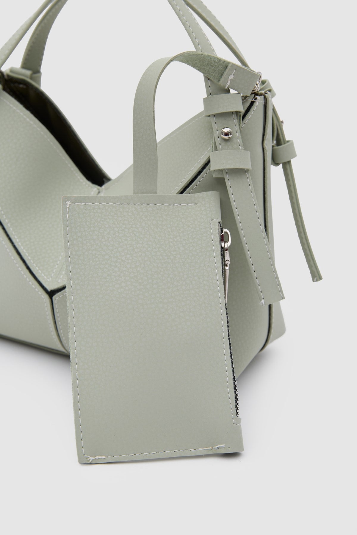 Simak Asymmetric Charm Crossbody Bag in mint, view 5 – Nouva