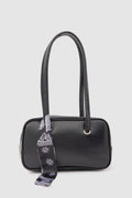 Thurayya Scarf-Detail Baguette Bag in black – women's baguette bag by Nouva