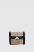 Tresor Straw Wallet in black – women's straw wallet by Nouva