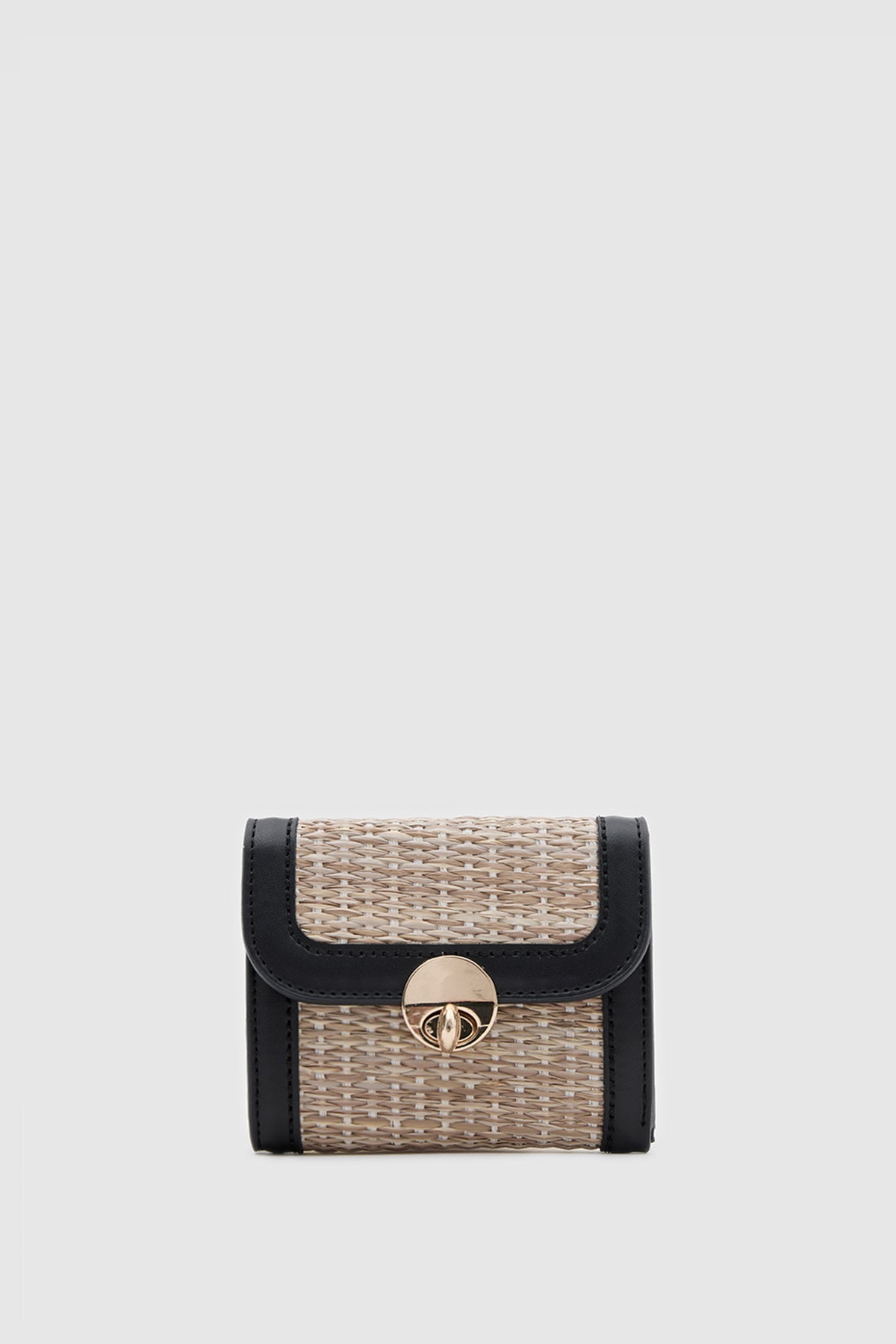 Tresor Straw Wallet in black – women's straw wallet by Nouva