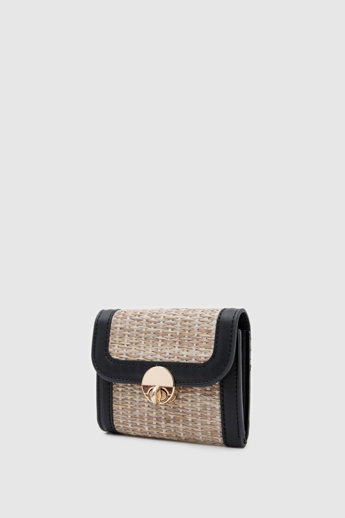 Tresor Straw Wallet in black, view 2 – Nouva