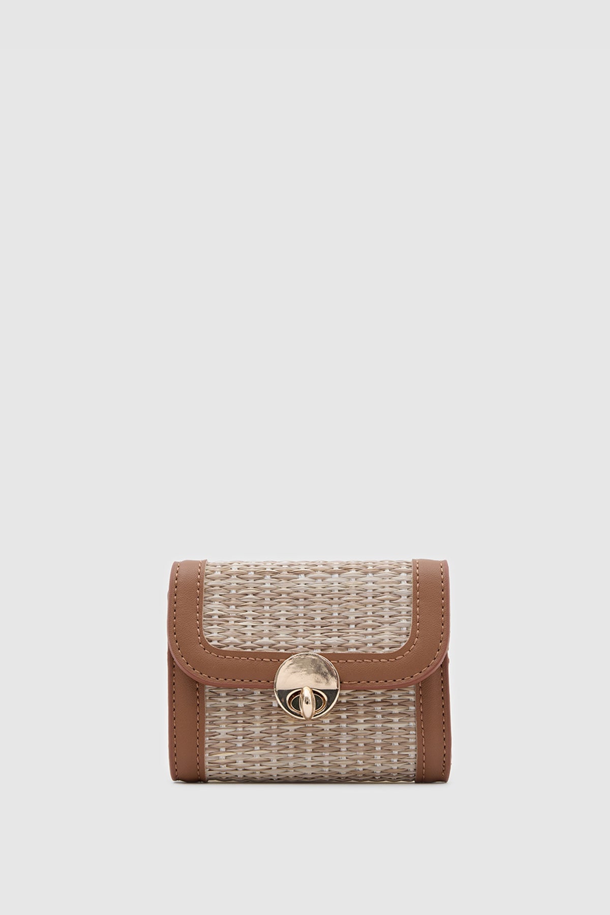 Tresor Straw Wallet in tan – women's straw wallet by Nouva