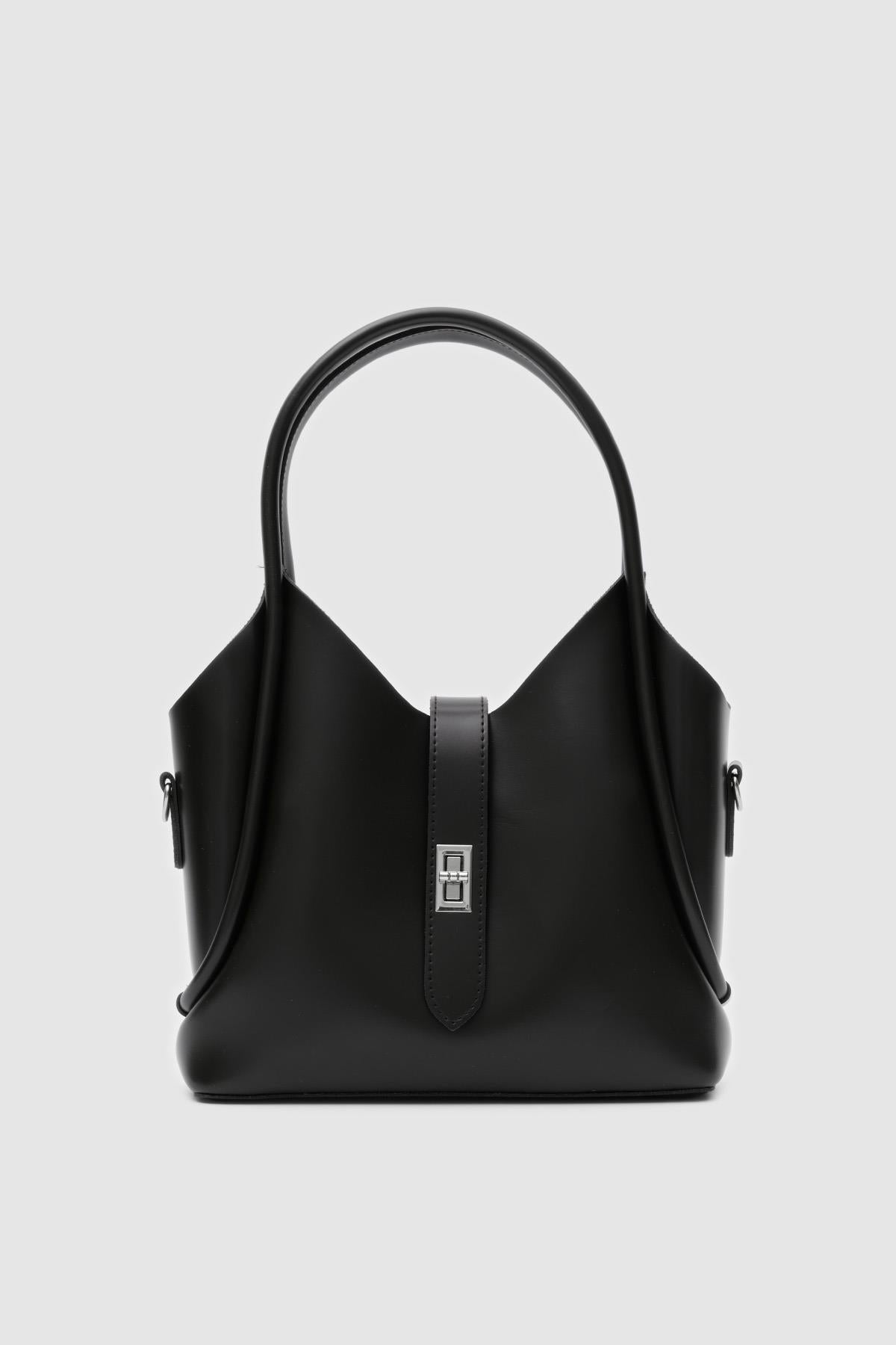 Vega Top-Handle Crossbody Bag in black, view 2 – Nouva