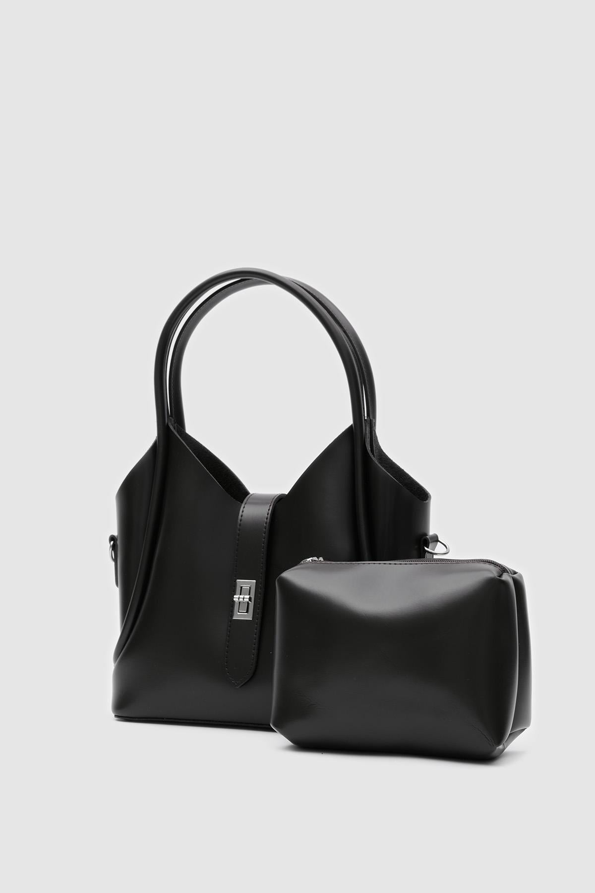 Vega Top-Handle Crossbody Bag in black, view 3 – Nouva