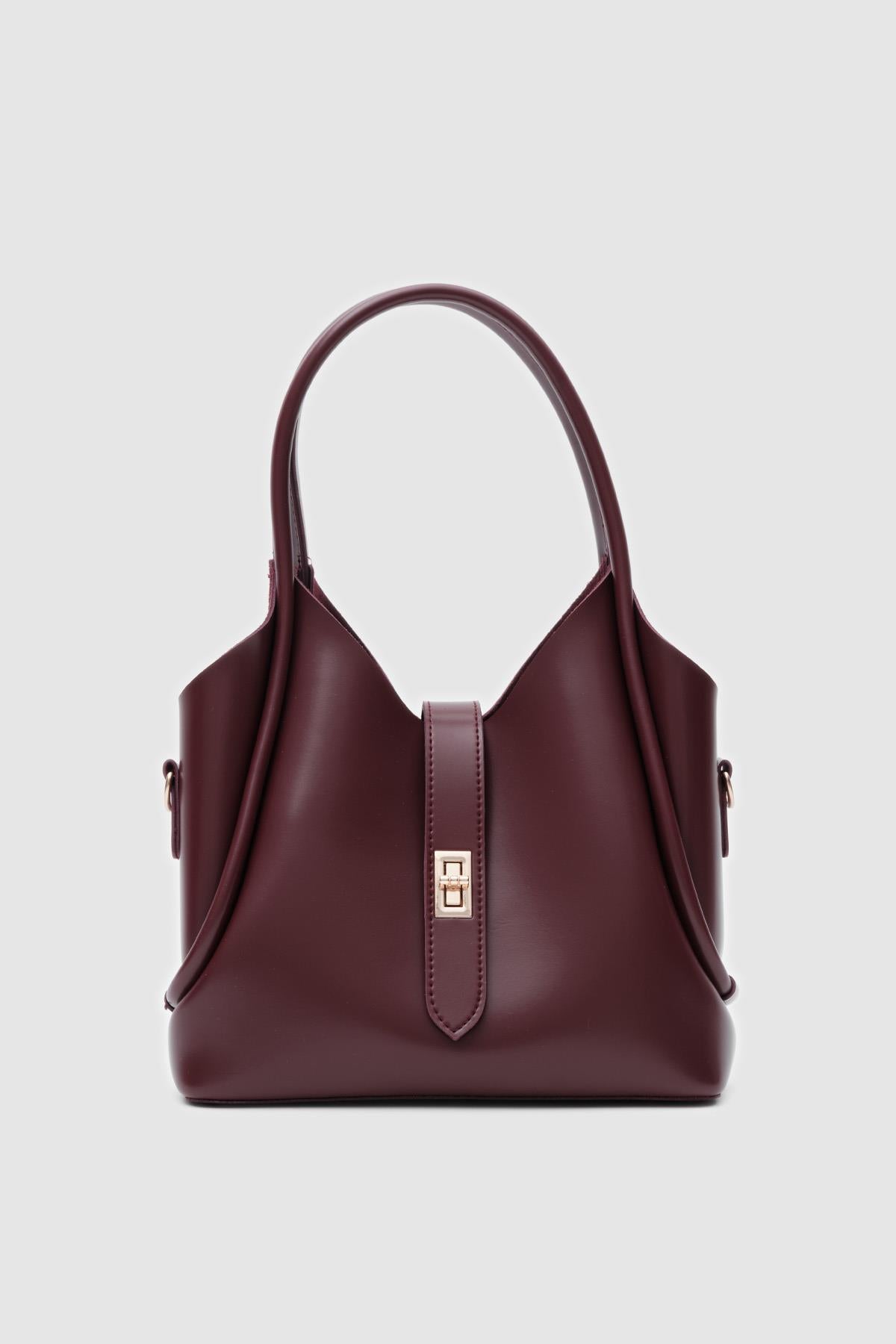 Vega Top-Handle Crossbody Bag in burgundy, view 2 – Nouva