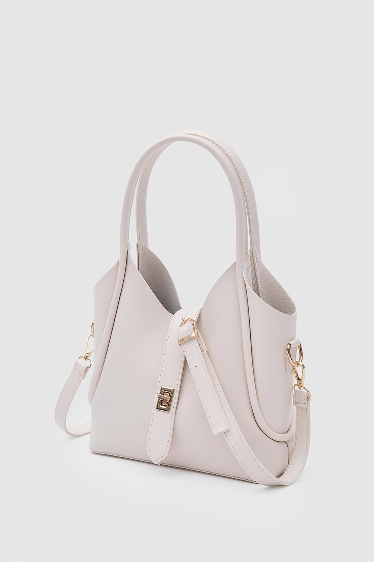 Vega Top-Handle Crossbody Bag in cream, view 3 – Nouva