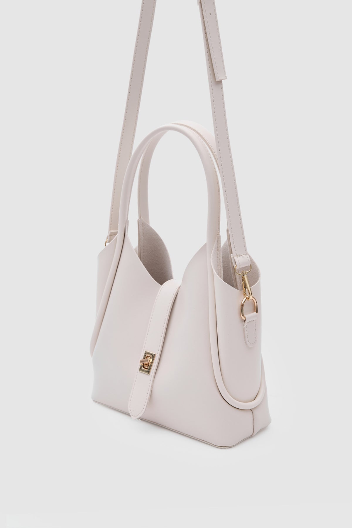 Vega Top-Handle Crossbody Bag in cream, view 6 – Nouva