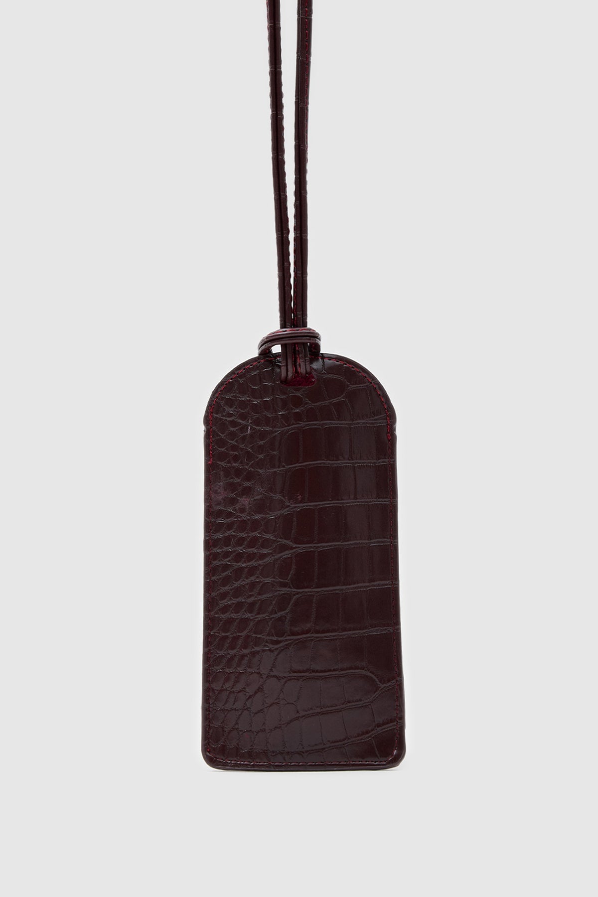 Vitrine Croc-Print Glasses Case in burgundy – women's croc-print sunglasses case by Nouva