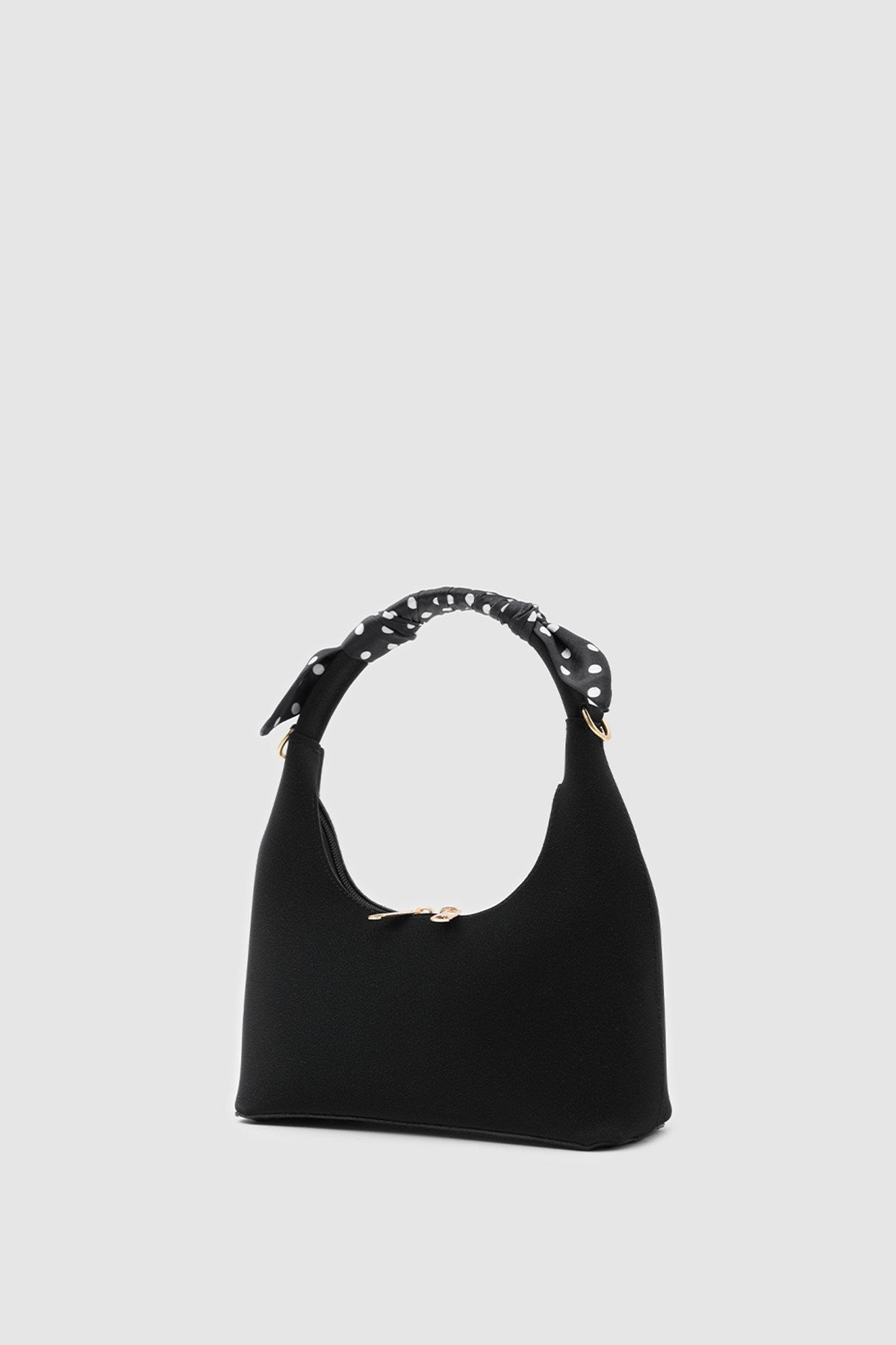 Zuhra Scarf-Detail Crossbody Bag in black, view 3 – Nouva