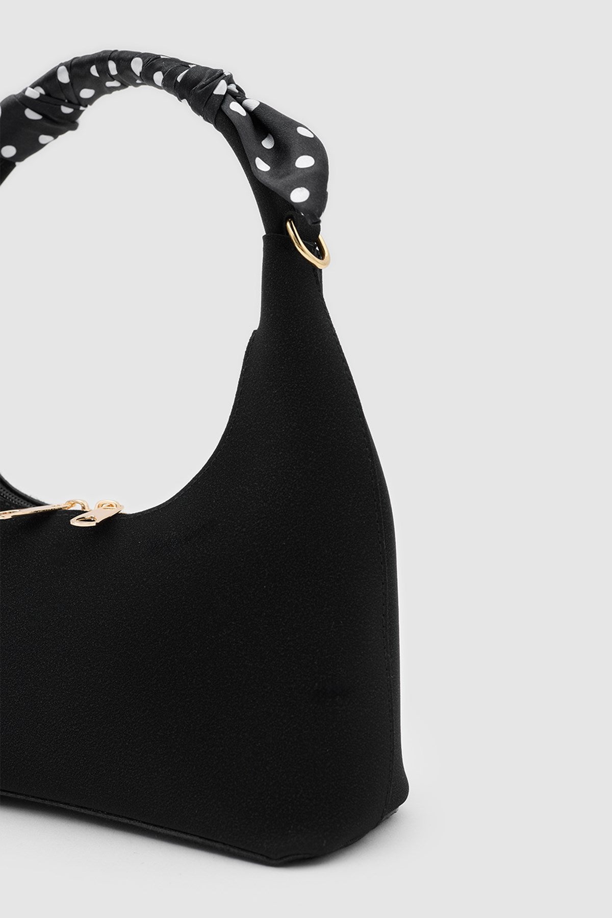 Zuhra Scarf-Detail Crossbody Bag in black, view 4 – Nouva