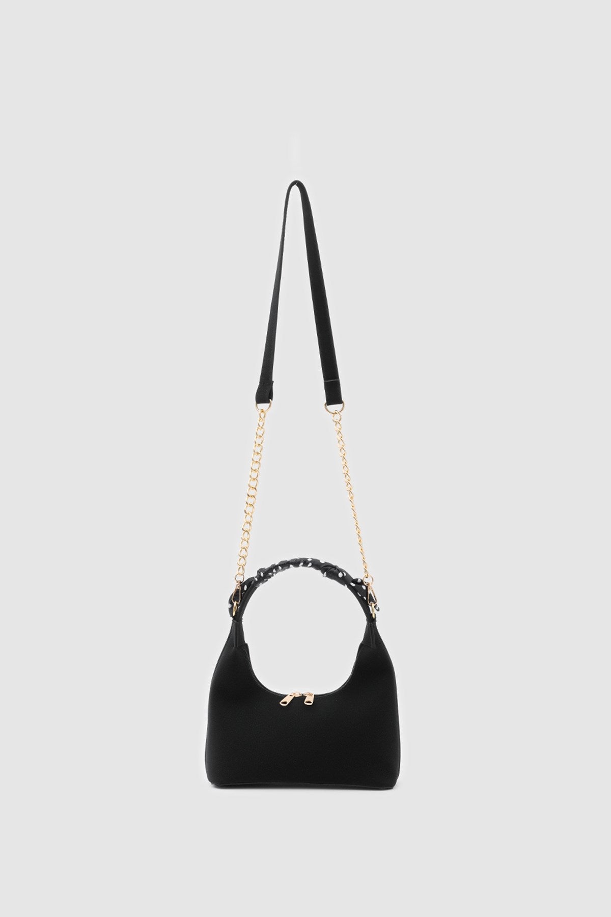 Zuhra Scarf-Detail Crossbody Bag in black, view 5 – Nouva