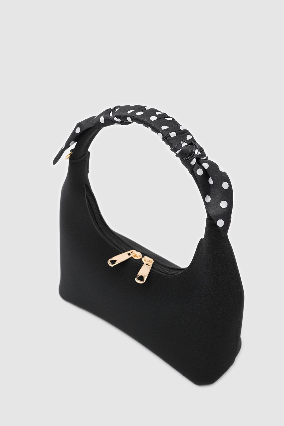 Zuhra Scarf-Detail Crossbody Bag in black, view 7 – Nouva
