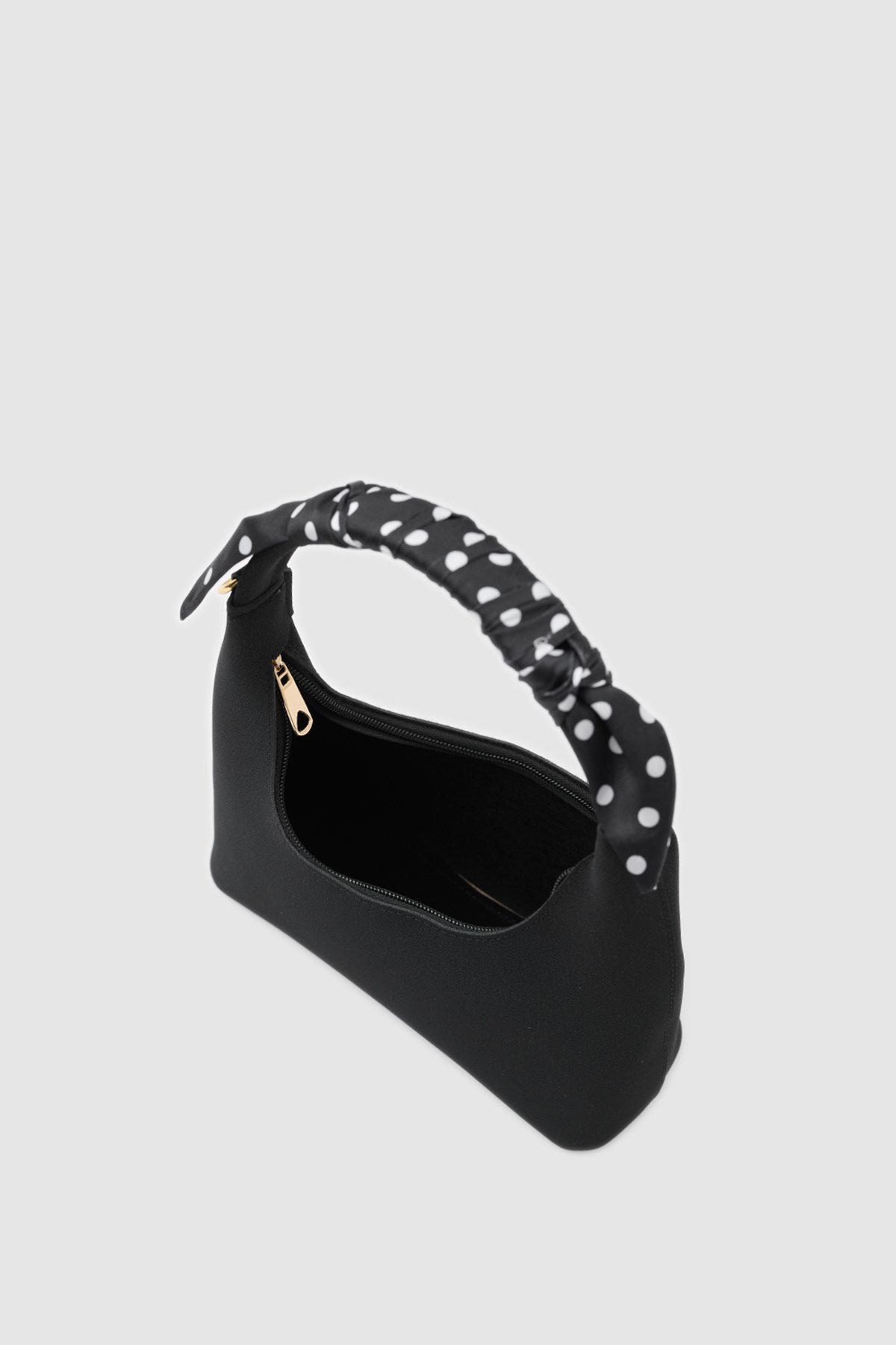 Zuhra Scarf-Detail Crossbody Bag in black, view 8 – Nouva