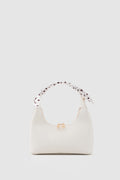 Zuhra Scarf-Detail Crossbody Bag in cream – women's crossbody bag by Nouva