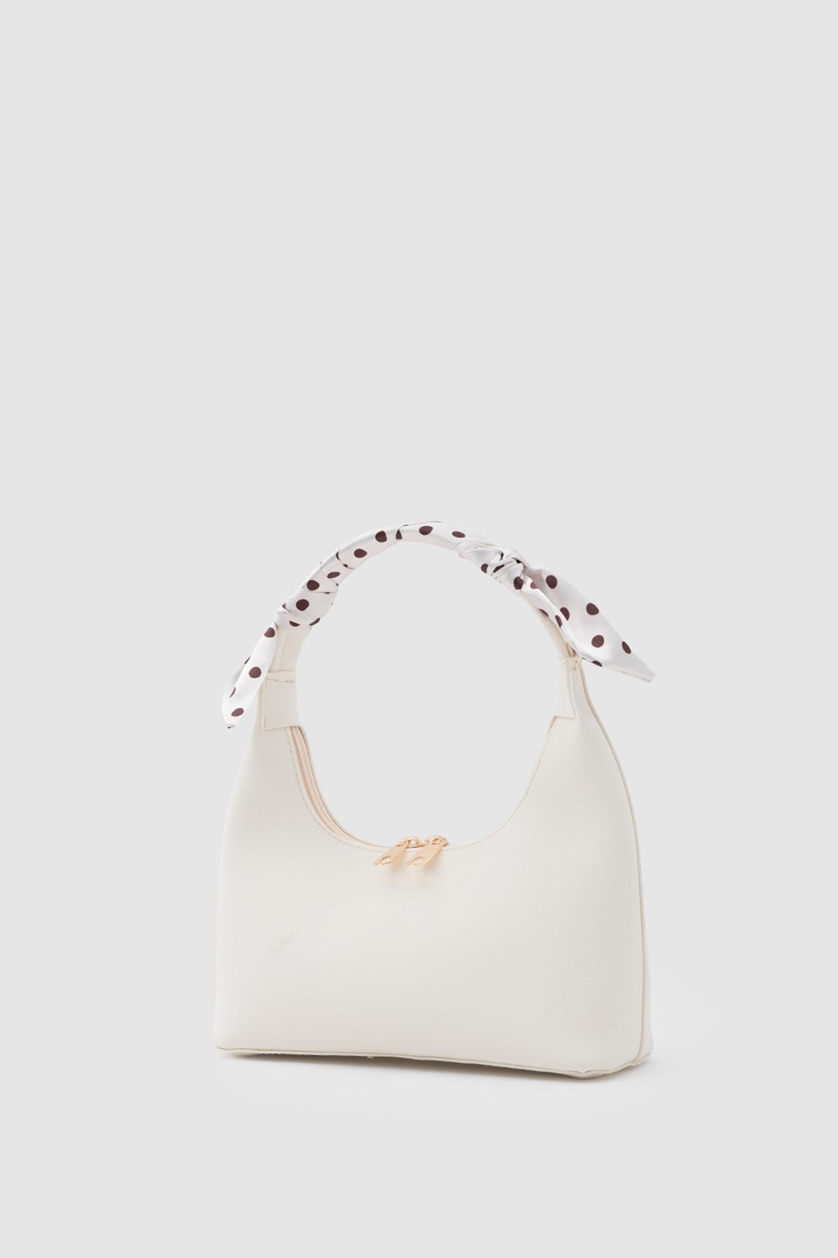 Zuhra Scarf-Detail Crossbody Bag in cream, view 2 – Nouva