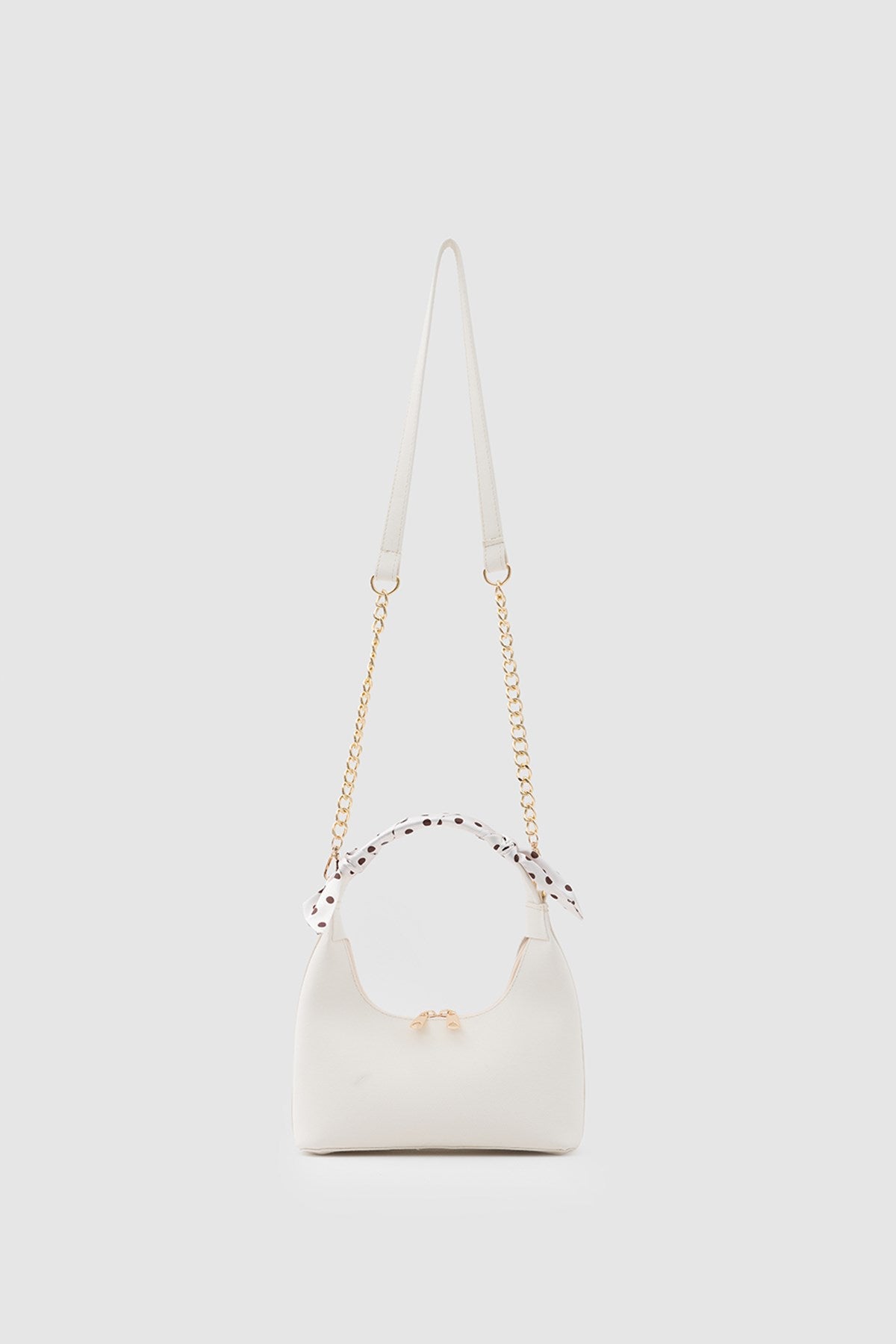 Zuhra Scarf-Detail Crossbody Bag in cream, view 3 – Nouva