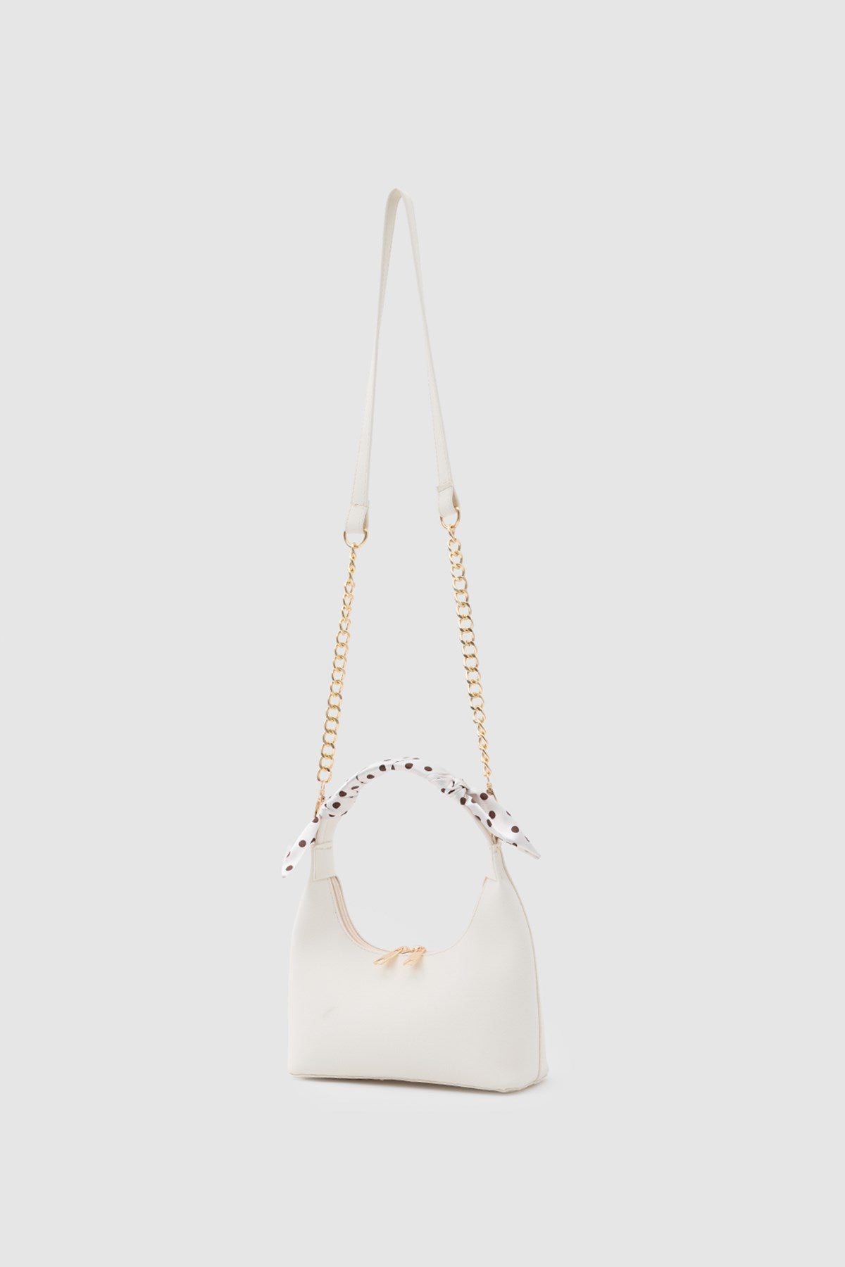 Zuhra Scarf-Detail Crossbody Bag in cream, view 4 – Nouva
