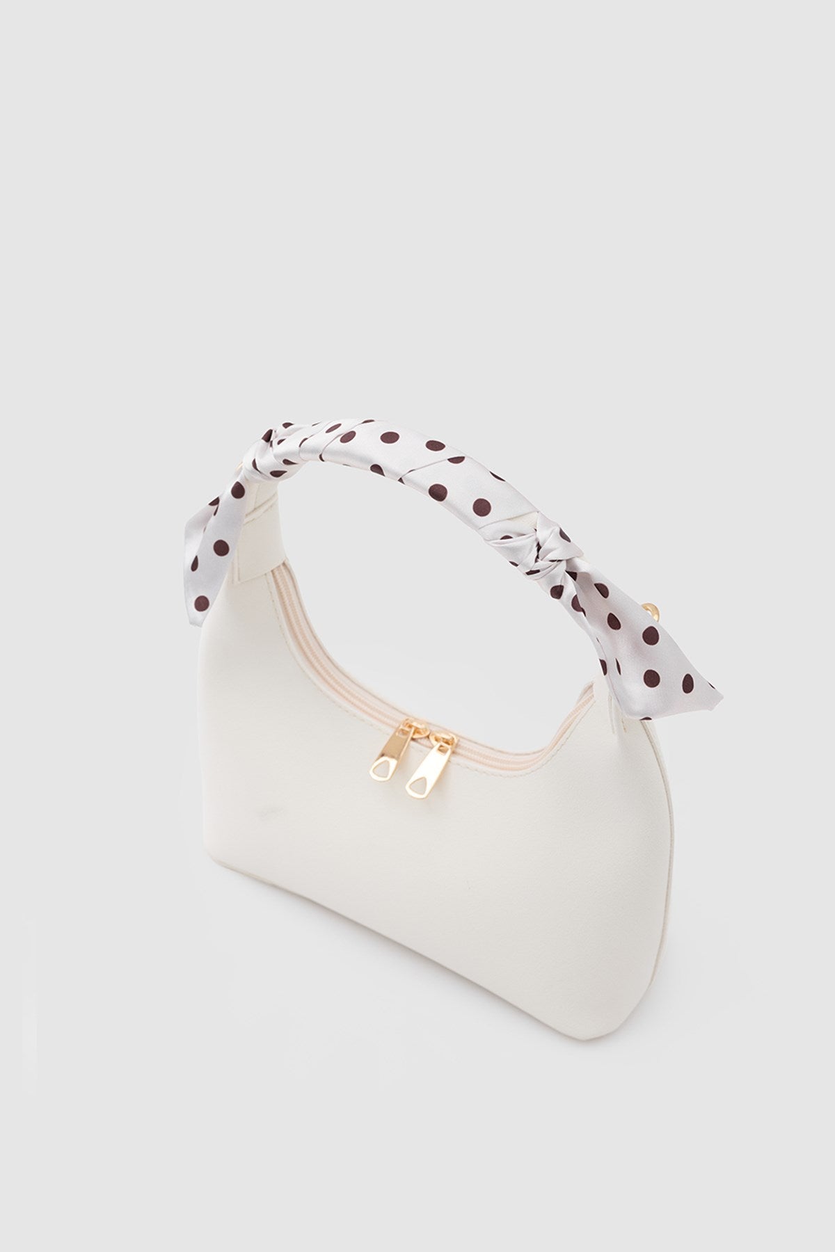 Zuhra Scarf-Detail Crossbody Bag in cream, view 6 – Nouva
