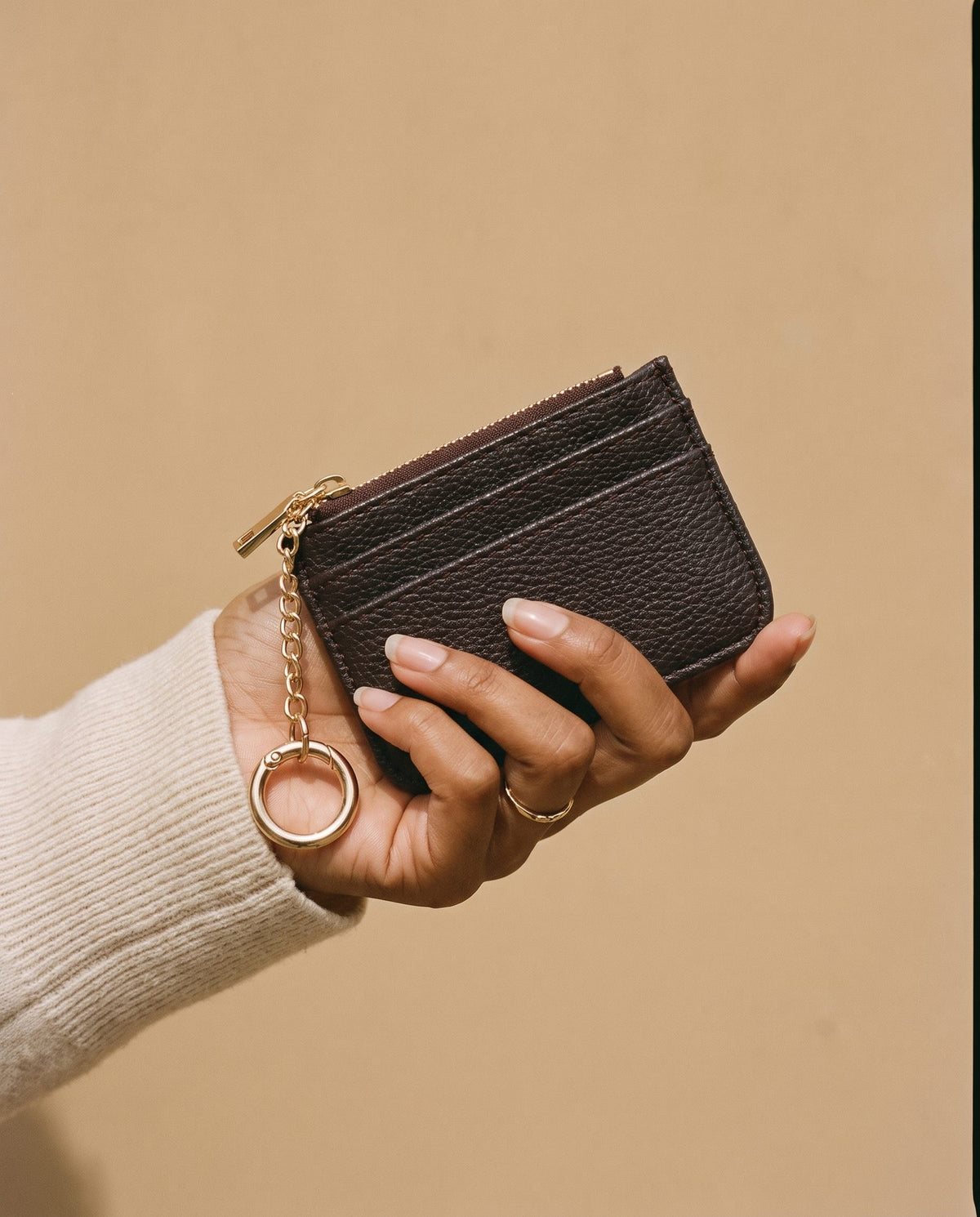 Bijou Zip Cardholder in espresso, view 2 – Nouva