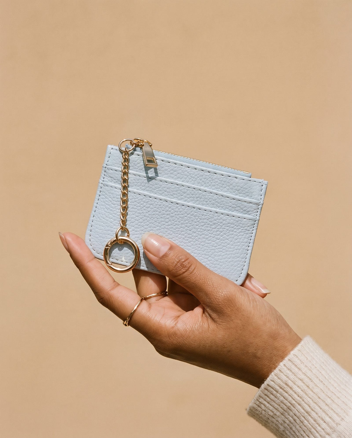 Bijou Zip Cardholder in baby blue, view 2 – Nouva